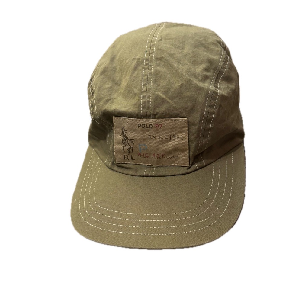 Polo Ralph Lauren Mens Olive Green Cadet Military Hat Polo 97 Patch Size L